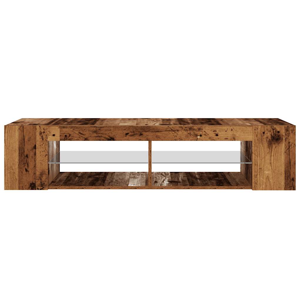 TV skapītis ar LED apgaismojumu, koka, 135x39x30 cm, koks