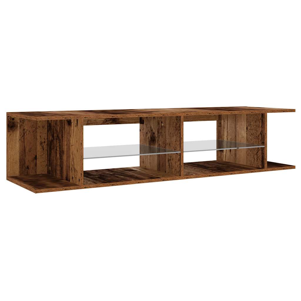 Televizoriaus spintelė su LED, medienos, 135x39x30cm, mediena