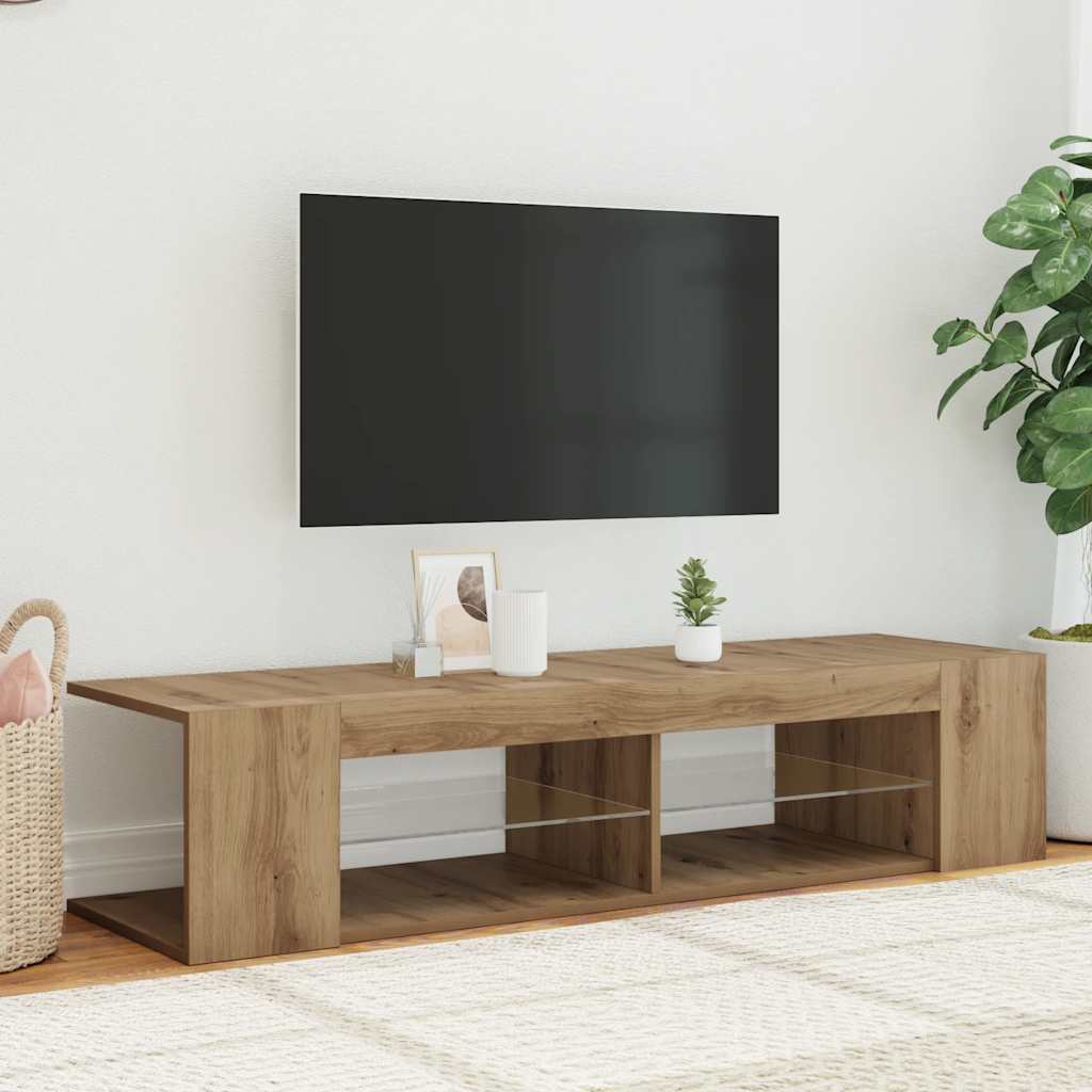 Televizoriaus spintelė su LED, artisano, 135x39x30cm, mediena