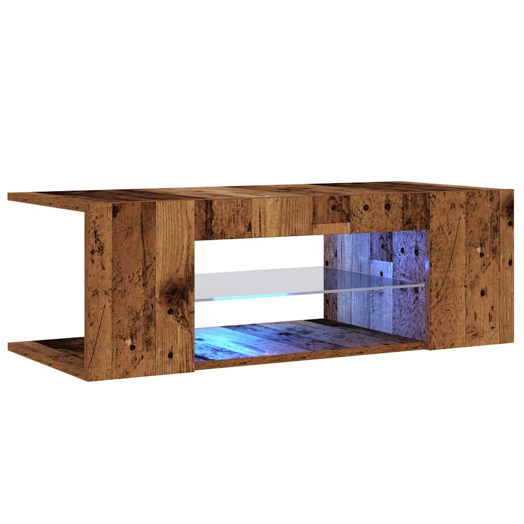televizoriaus spintelė su LED lemputėmis Old Wood