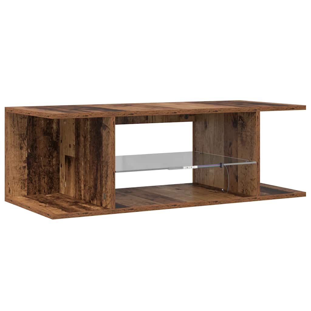 televizoriaus spintelė su LED lemputėmis Old Wood