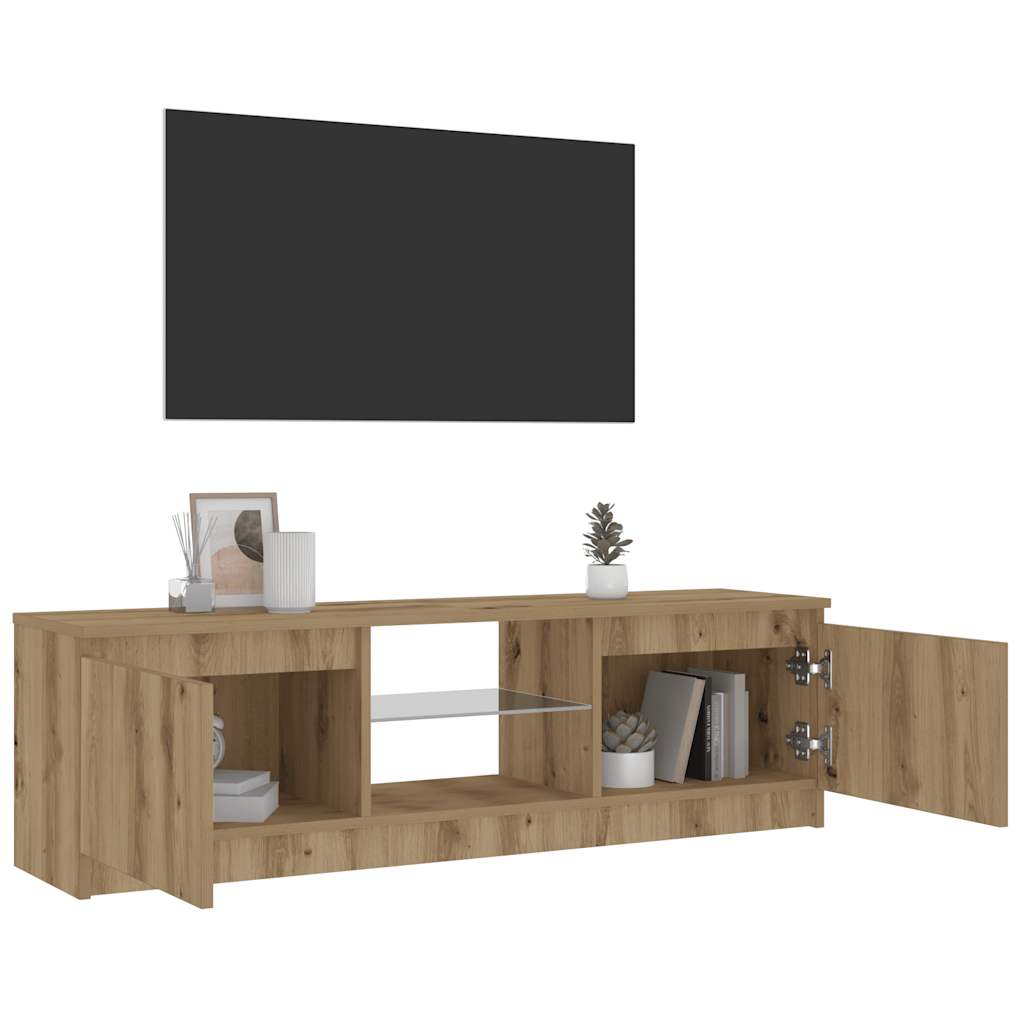 TV cabinet with LED lights Artisan oak