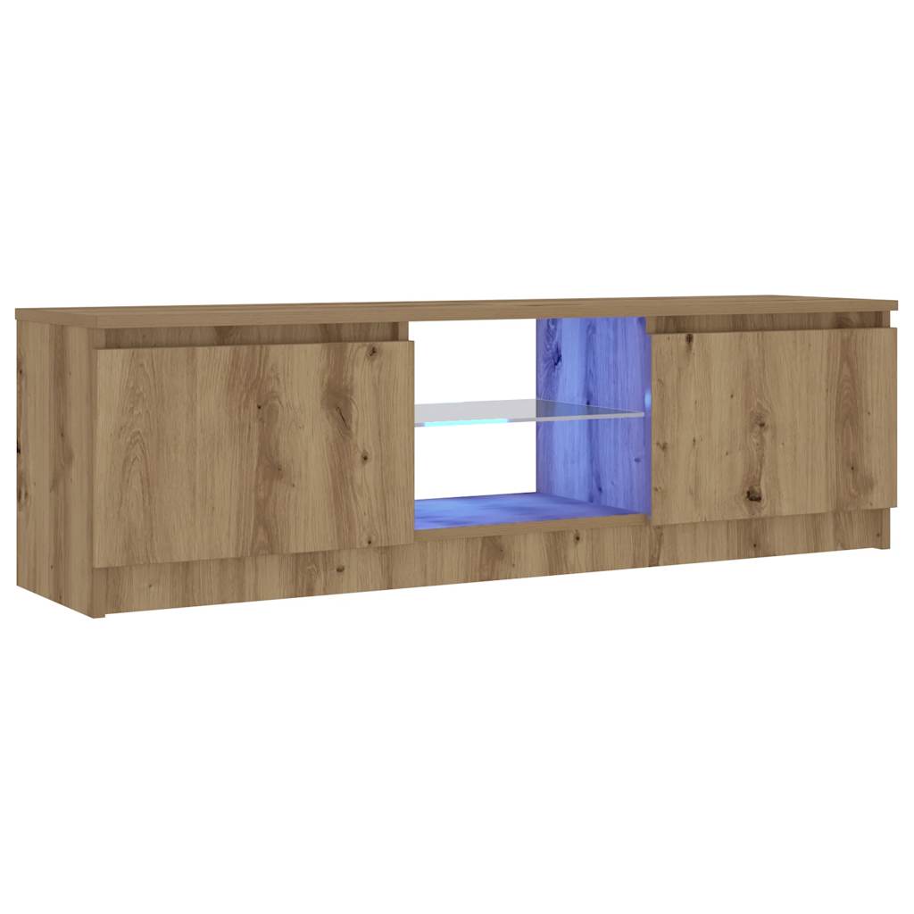 TV cabinet with LED lights Artisan oak