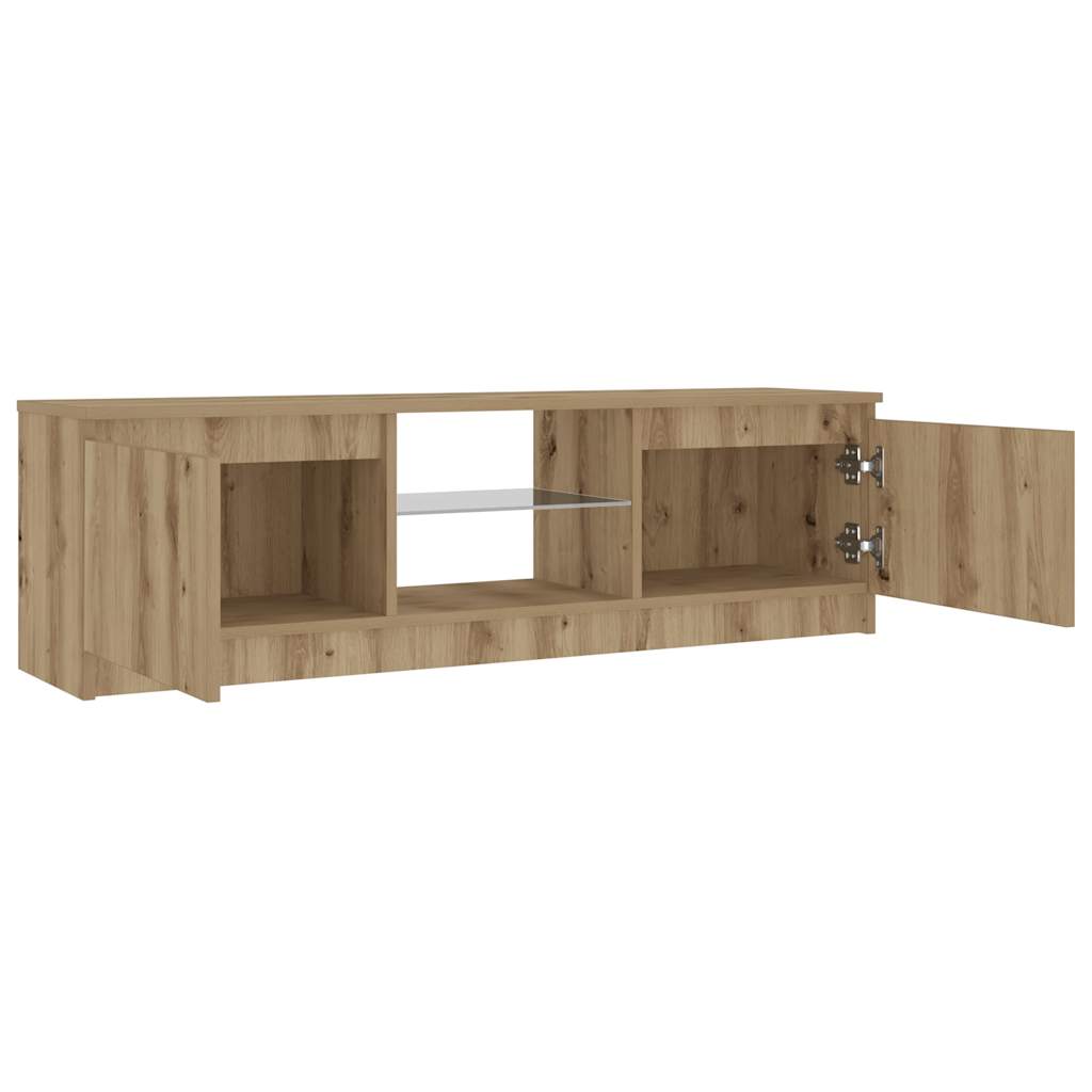 TV cabinet with LED lights Artisan oak