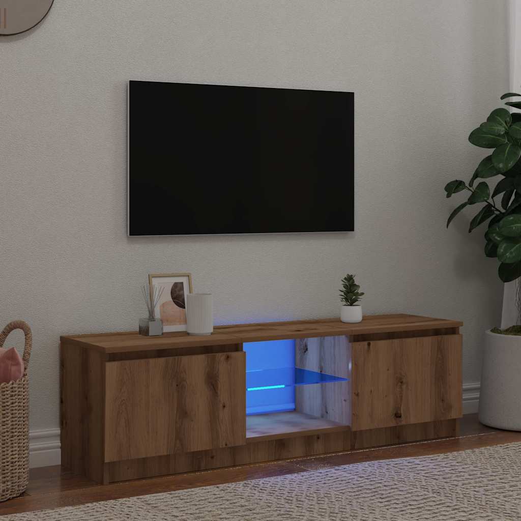 televizoriaus spintelė su LED lemputėmis Artisan ąžuolas