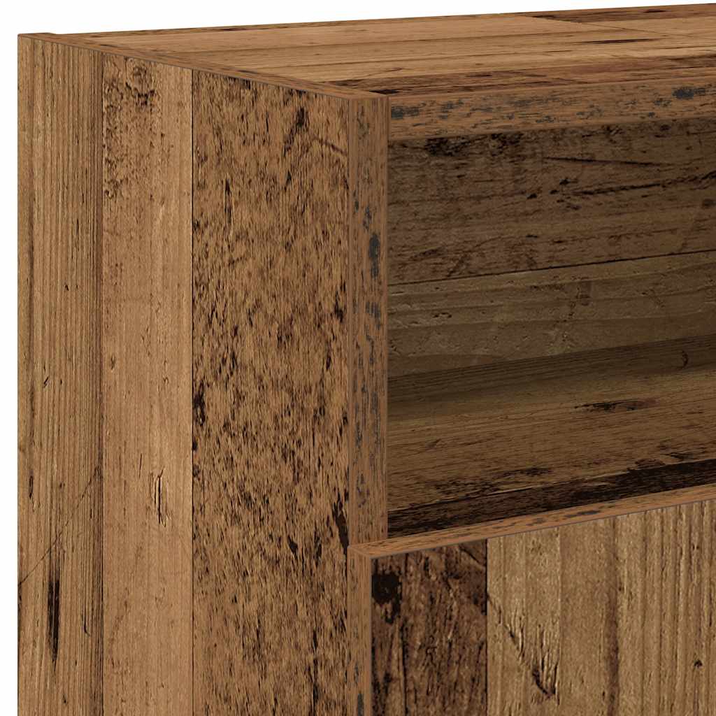 TV cabinet with LED lights, old wood