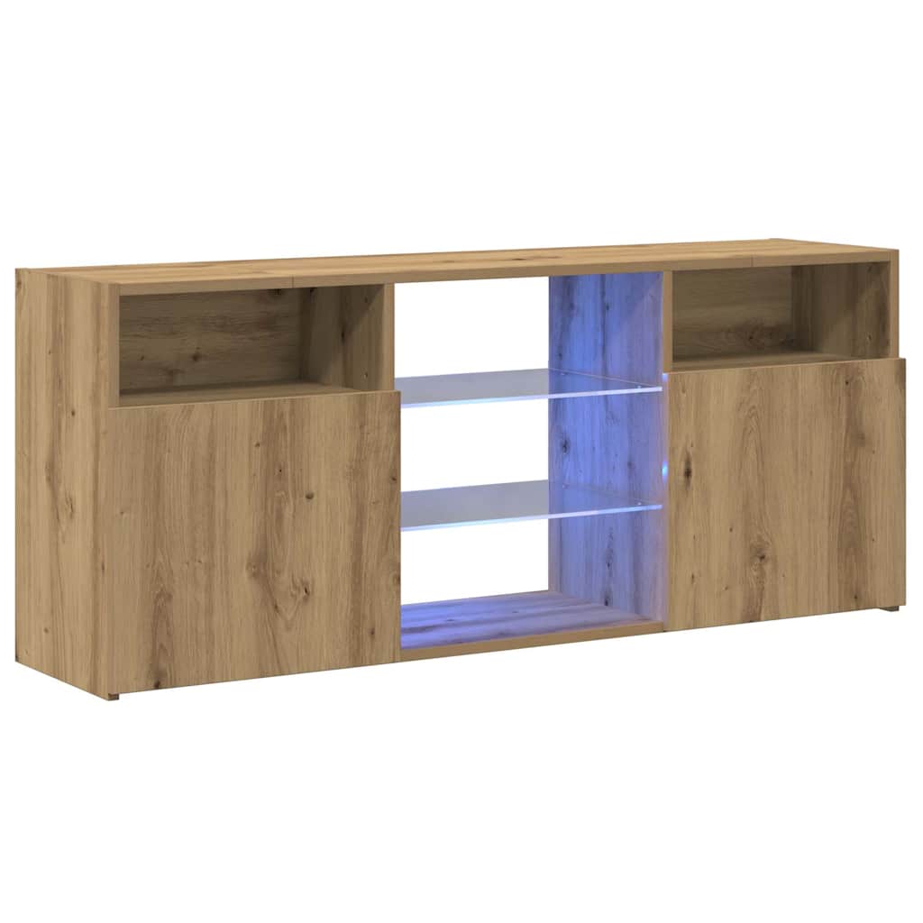 televizora skapītis ar LED apgaismojumu, krāsa ozola Artisan