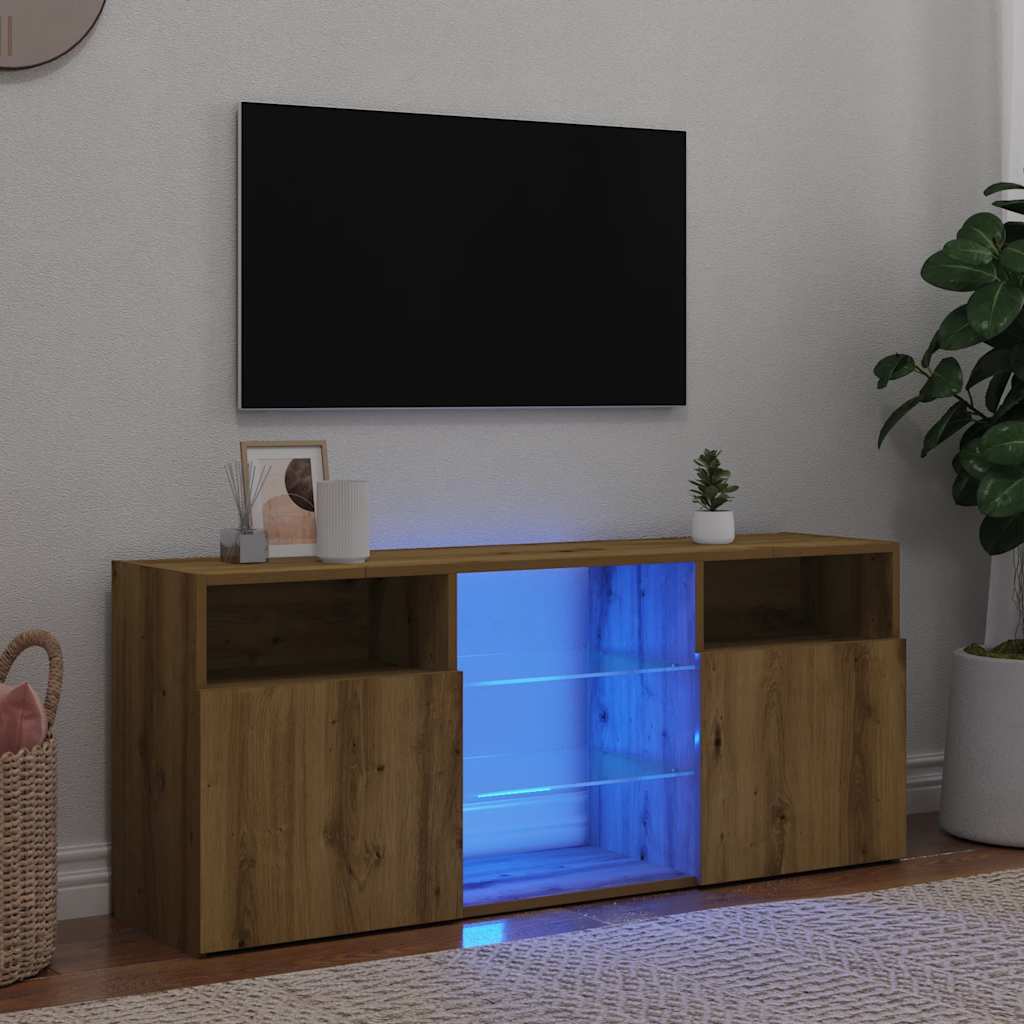 televizora skapītis ar LED apgaismojumu, krāsa ozola Artisan