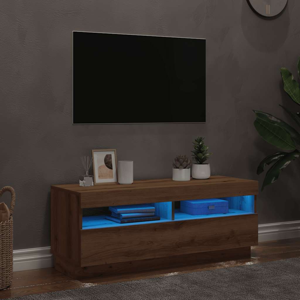 Televizoriaus spintelė su LED, artisano, 100x35x40cm, mediena