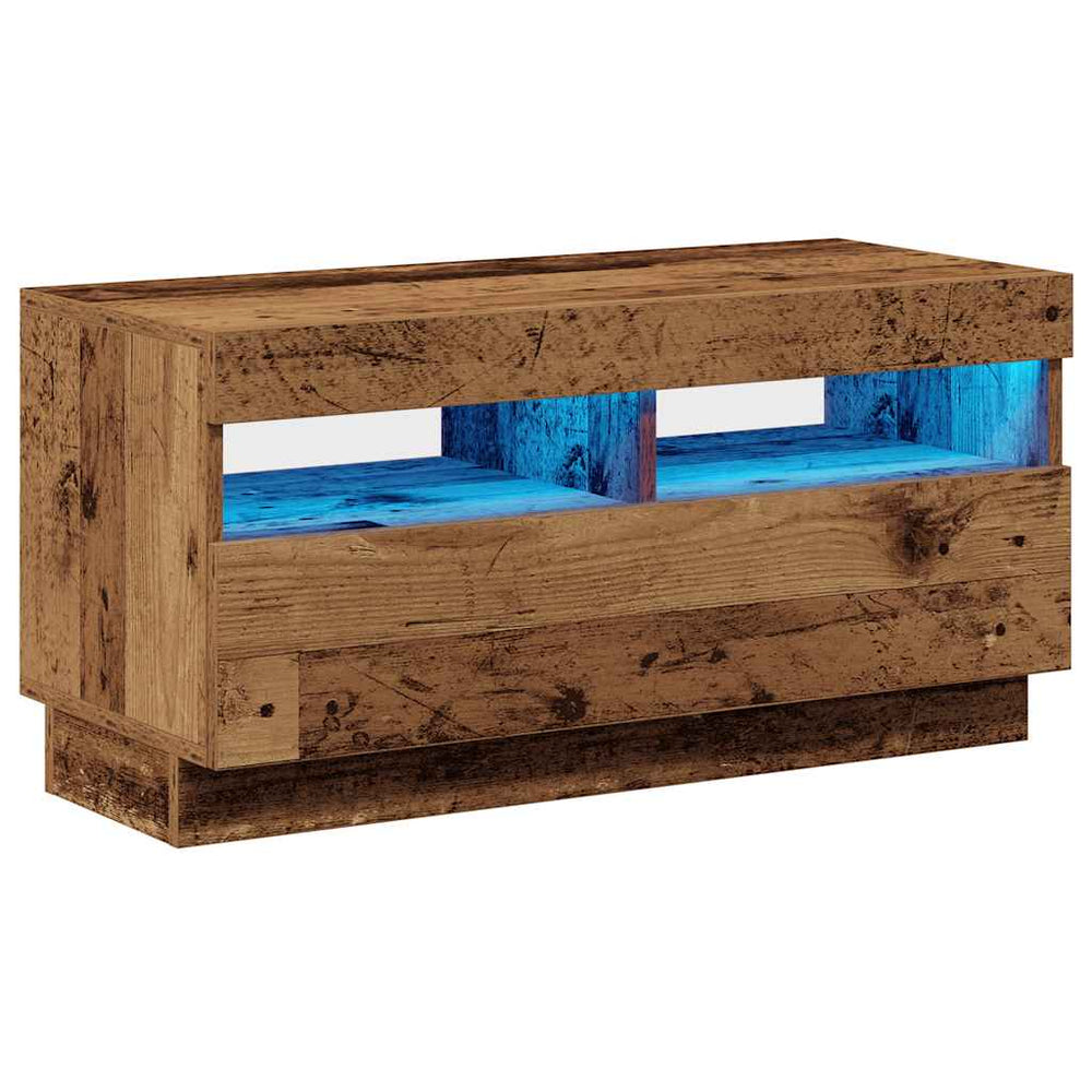 Televizoriaus spintelė su LED, medienos, 80x35x40cm, mediena