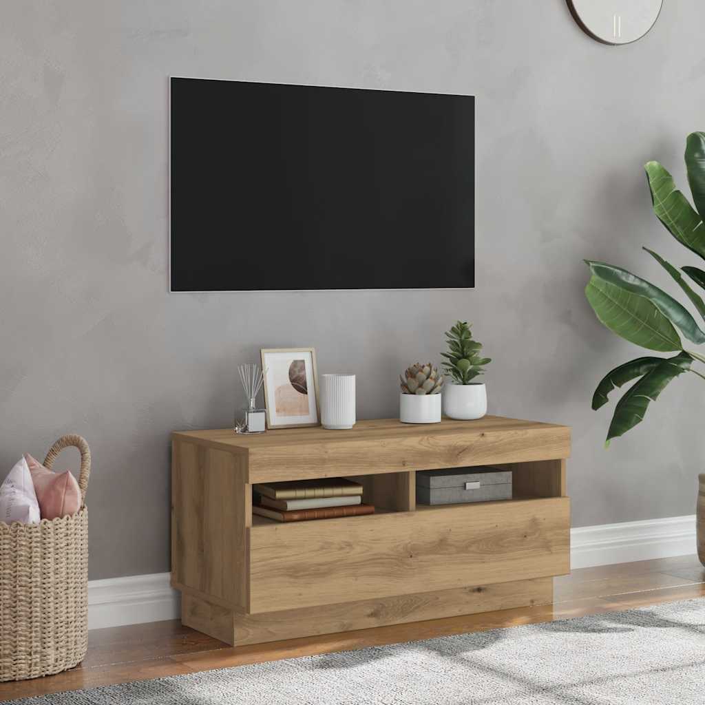 Televizoriaus spintelė su LED, artisano, 80x35x40cm, mediena