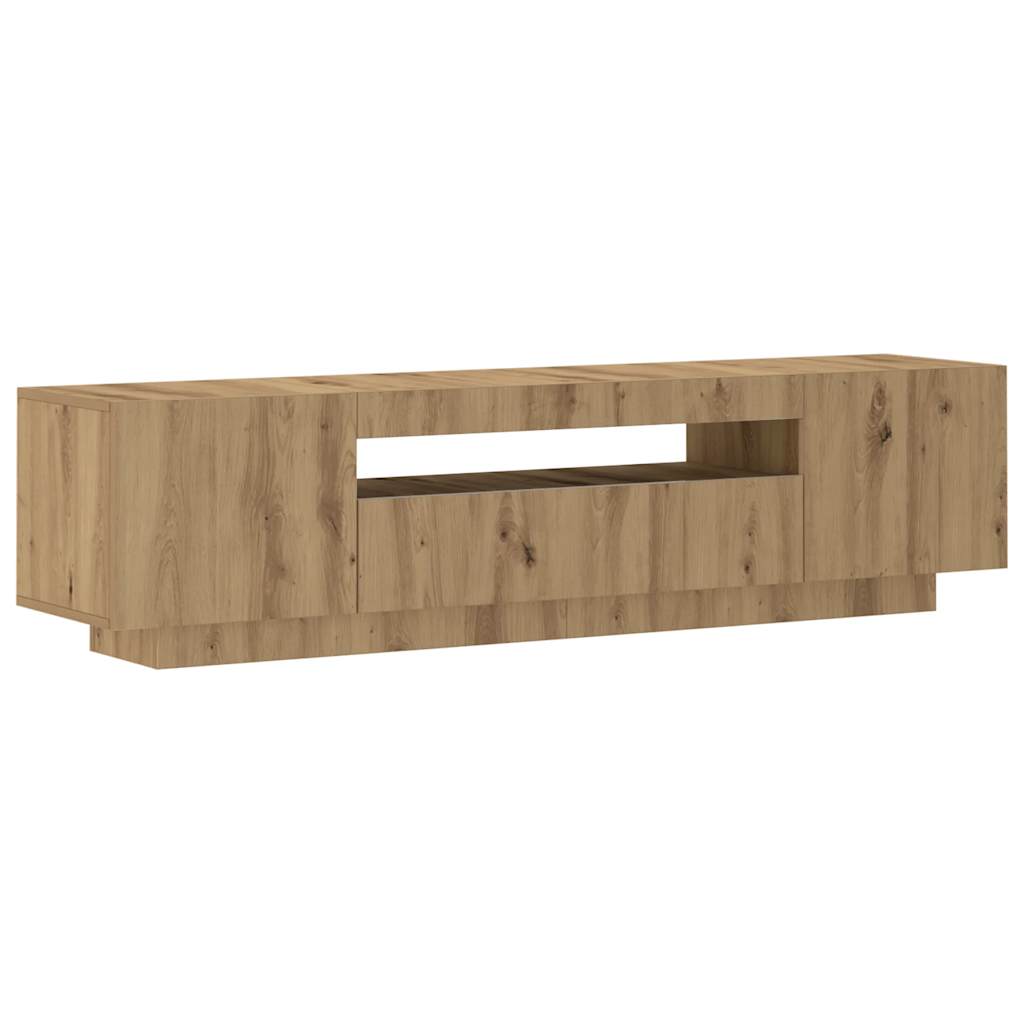 TV cabinet with LED lights Artisan oak