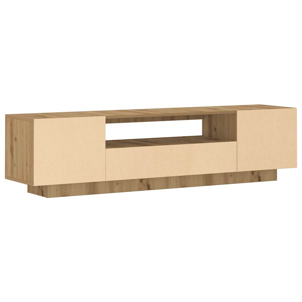 TV cabinet with LED lights Artisan oak