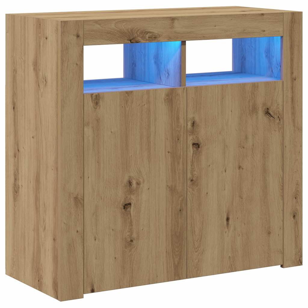 Šoninė spintelė su LED, artisano, 80x35x75cm, apdirbta mediena