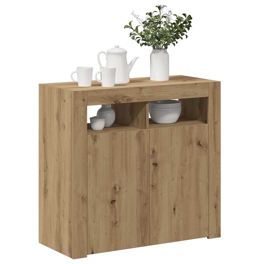 Šoninė spintelė su LED, artisano, 80x35x75cm, apdirbta mediena