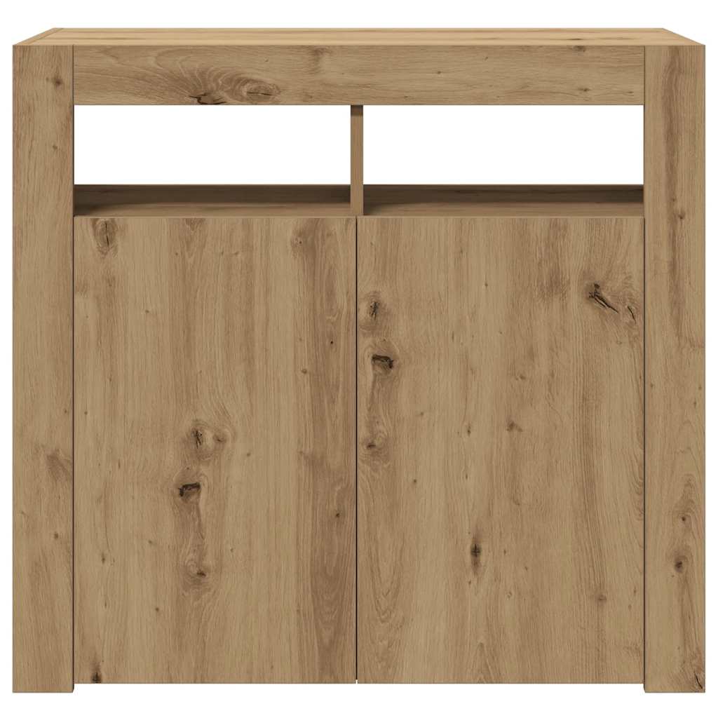 Šoninė spintelė su LED, artisano, 80x35x75cm, apdirbta mediena