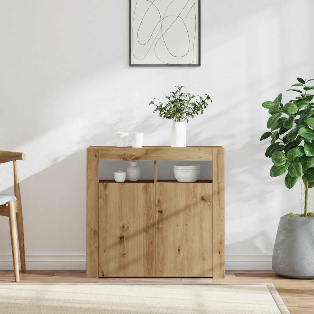 Šoninė spintelė su LED, artisano, 80x35x75cm, apdirbta mediena