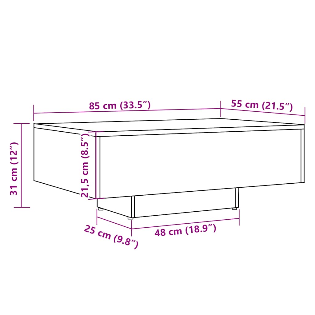 Kavos staliukas, sendintos medienos, 85x55x31cm, MDP