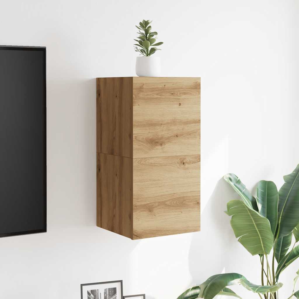 Wall-mounted TV cabinets, 2 pcs, artisan, 30.5x30x30cm