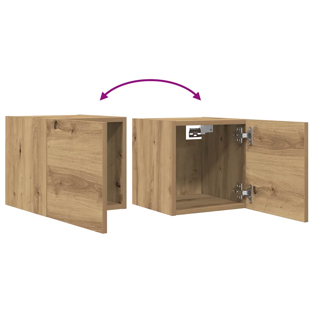 Wall-mounted TV cabinets, 2 pcs, artisan, 30.5x30x30cm