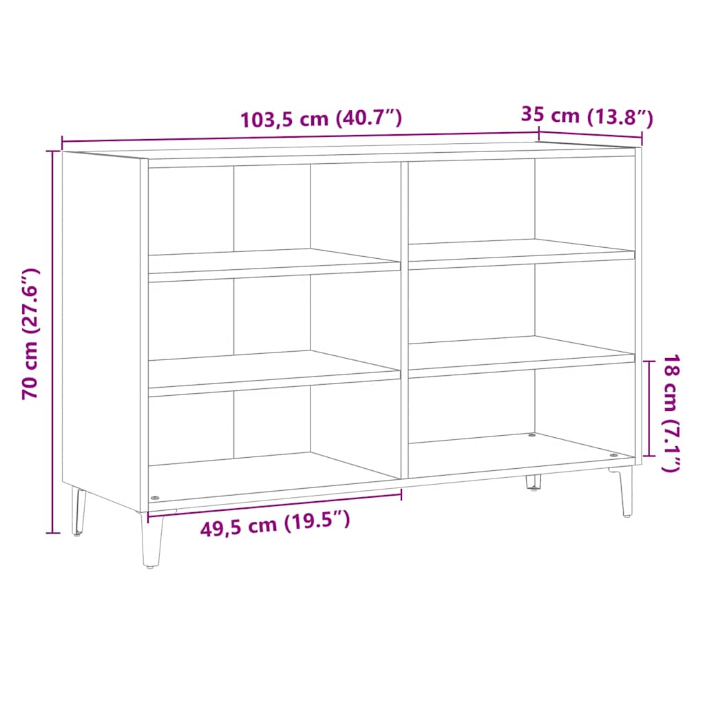 Sideboard, wood, 103.5x35x70cm, treated wood
