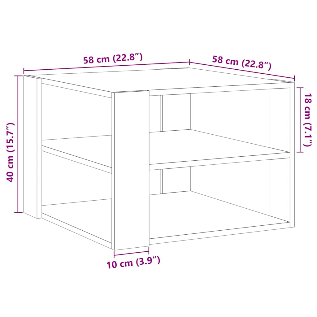 kavos staliukas Old Wood 58x58x40 cm Engineered Wood