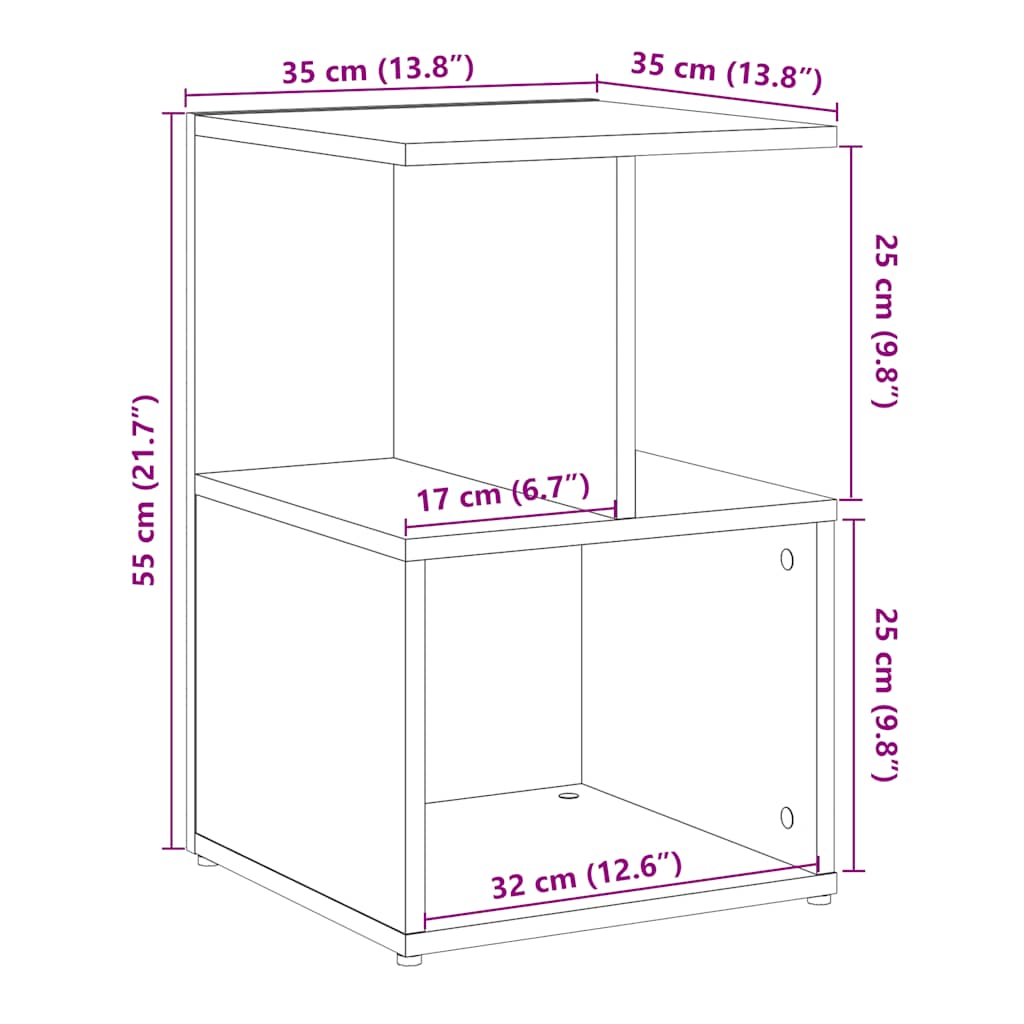 Spinta prie lovos Old Wood 35x35x55 cm Engineered Wood