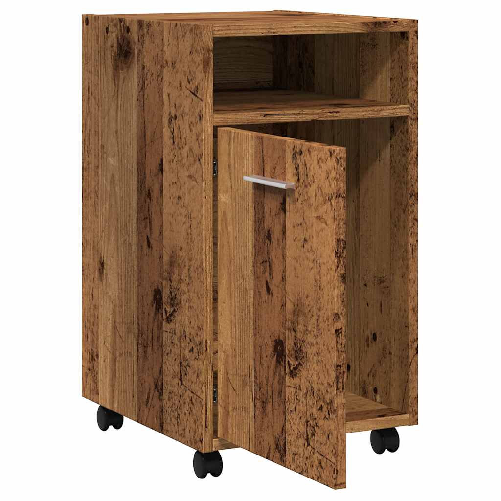 Skapītis ar riteņiem Old Wood 33x38x60 cm, inženierijas koksne