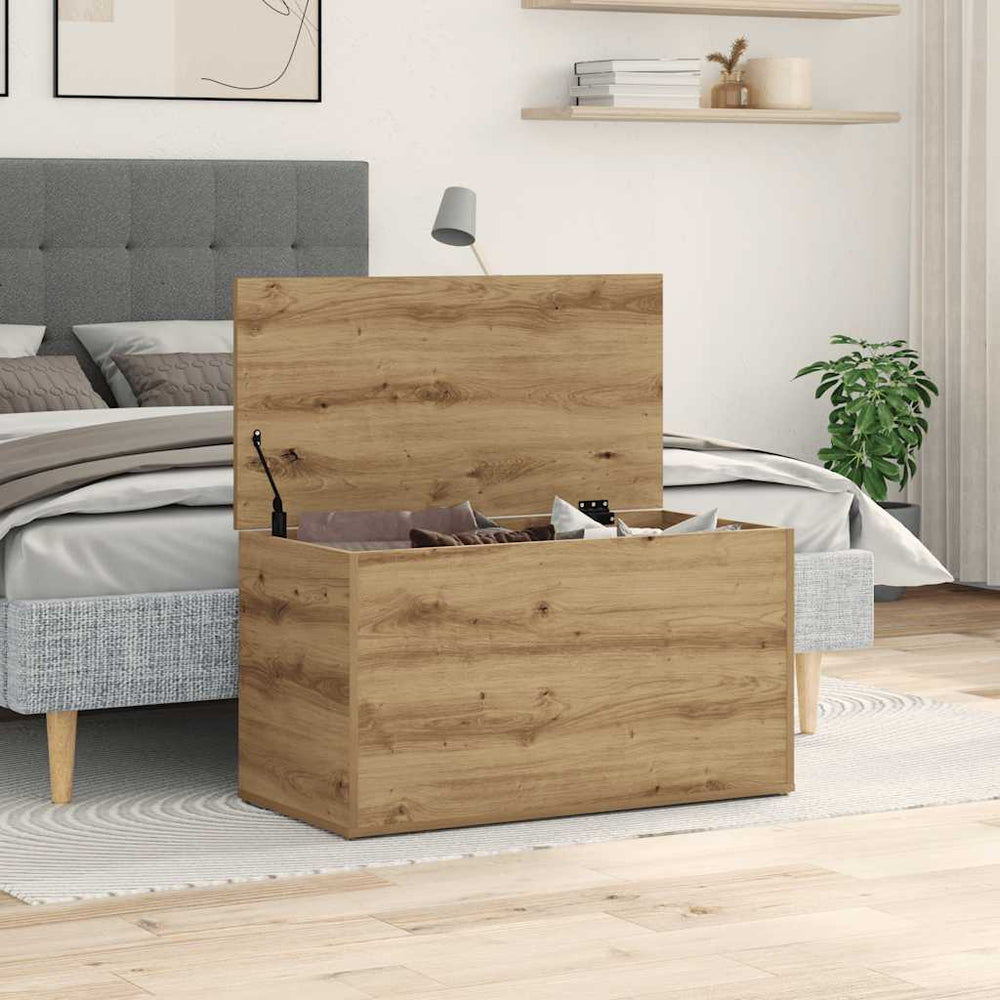 Storage box, artisan oak, 84x42x46cm, engineered wood