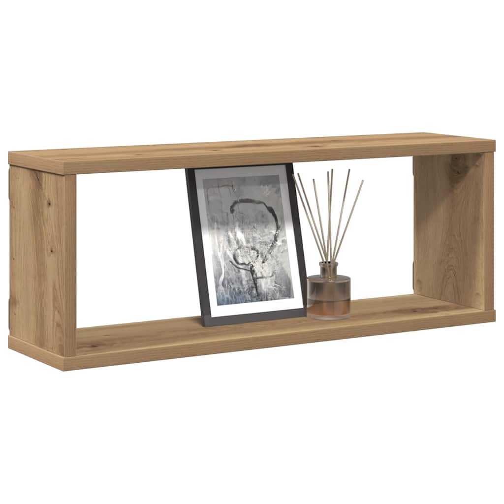 Wall shelves, 4 pcs, artisan, 60x15x23cm, wood