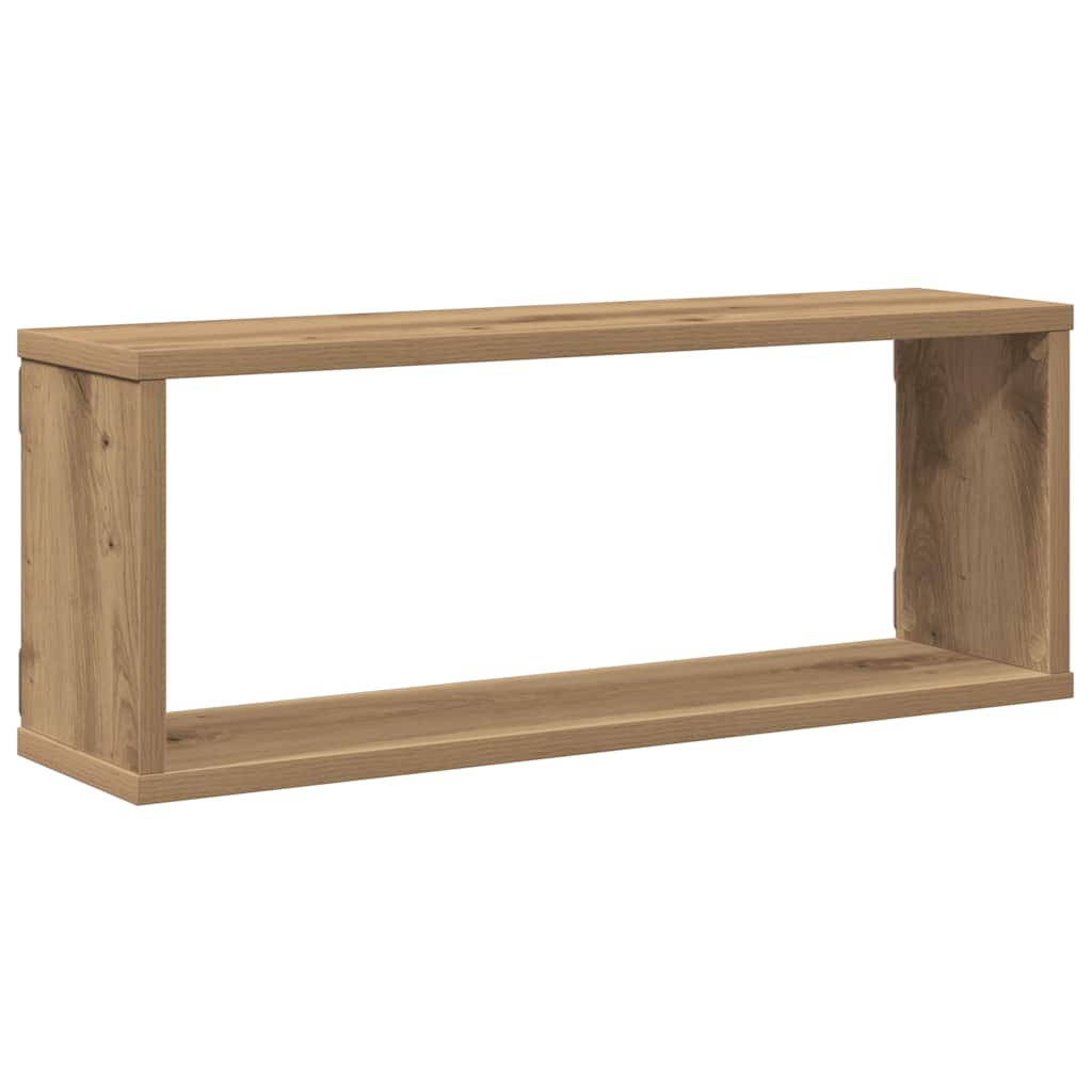 Wall shelves, 4 pcs, artisan, 60x15x23cm, wood