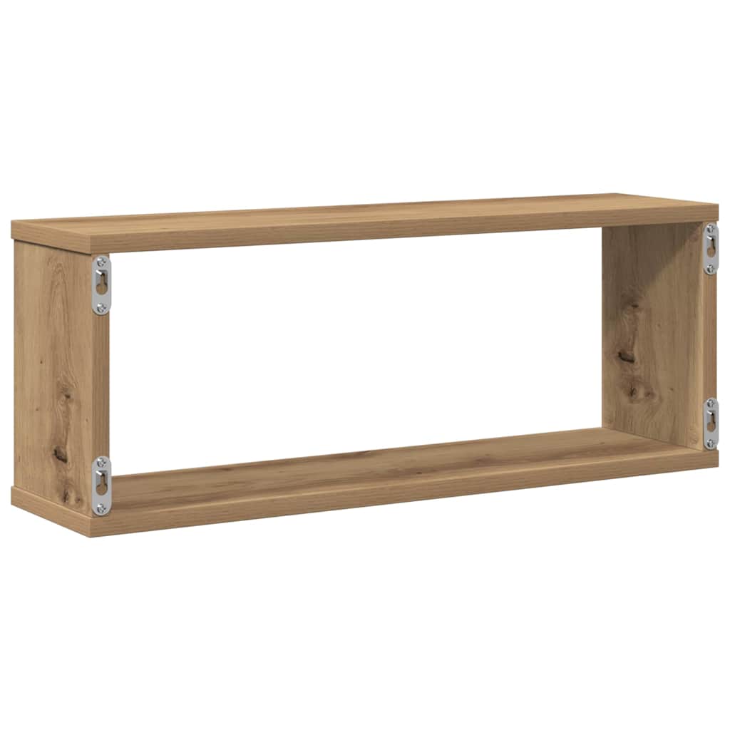 Wall shelves, 4 pcs, artisan, 60x15x23cm, wood