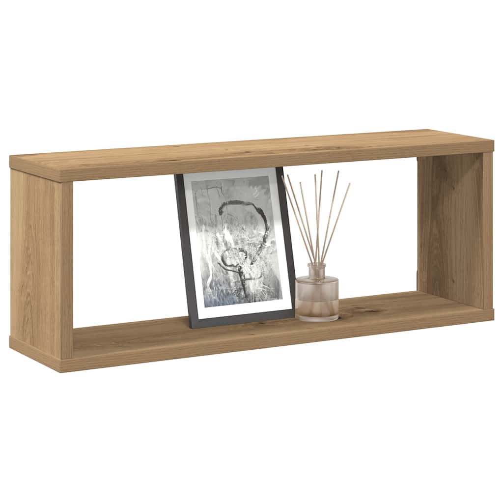 Wall shelves, 4 pcs, artisan, 60x15x23cm, wood