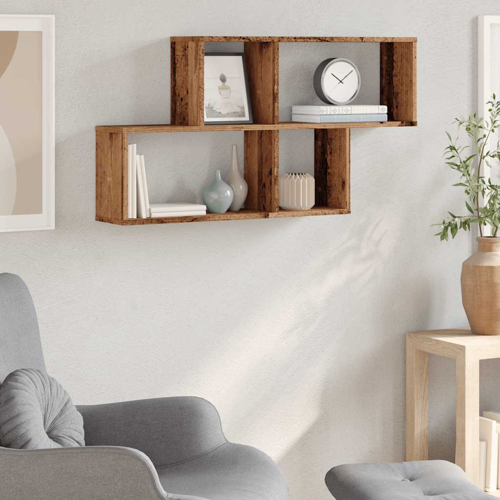 Wall shelf, antique wood, 100x18x53cm, MFC