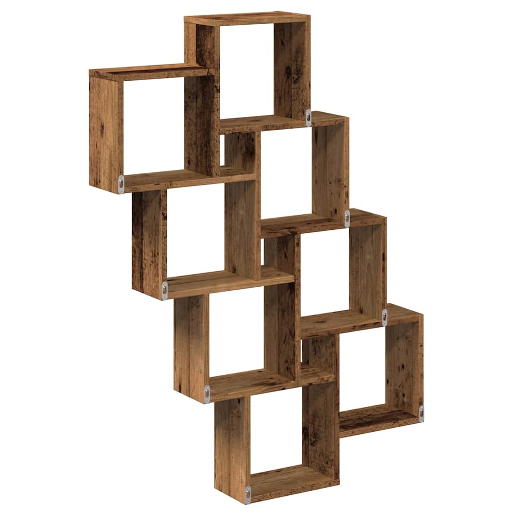 Sienas plaukts, koka, 90x15x119,5cm, koks, kubveida