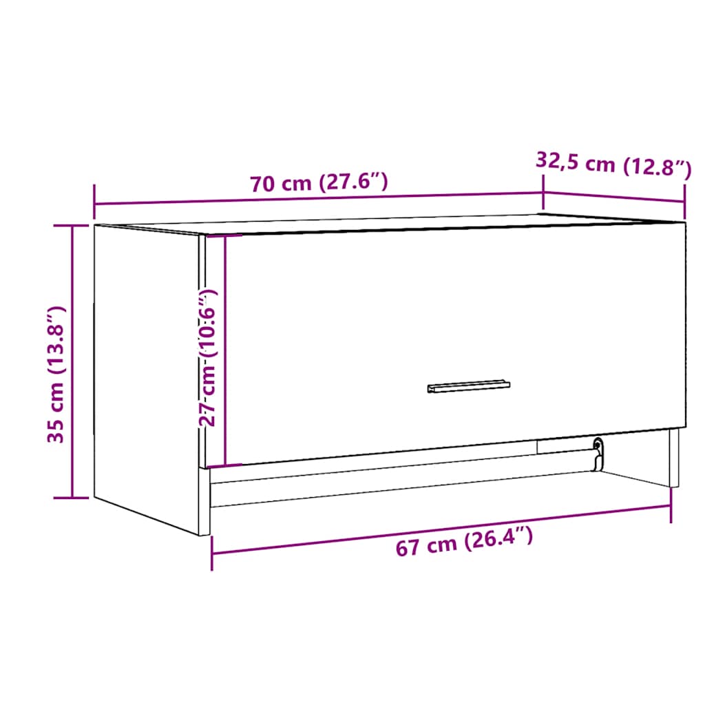 Spinta Old Wood 70x32,5x35 cm Engineered Wood