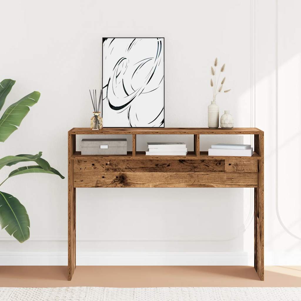 konsolinis stalas Senas medis 105x30x80 cm Inžinierinė mediena