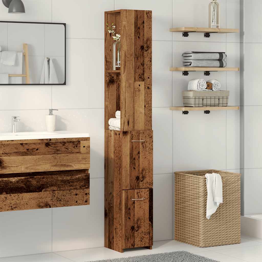 Vonios spintelė Old Wood 25x25x170 cm Engineered Wood
