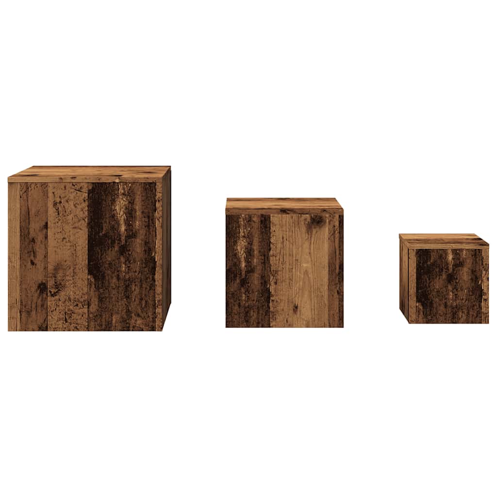 šoniniai staliukai 3 vnt Old Wood Engineered Wood
