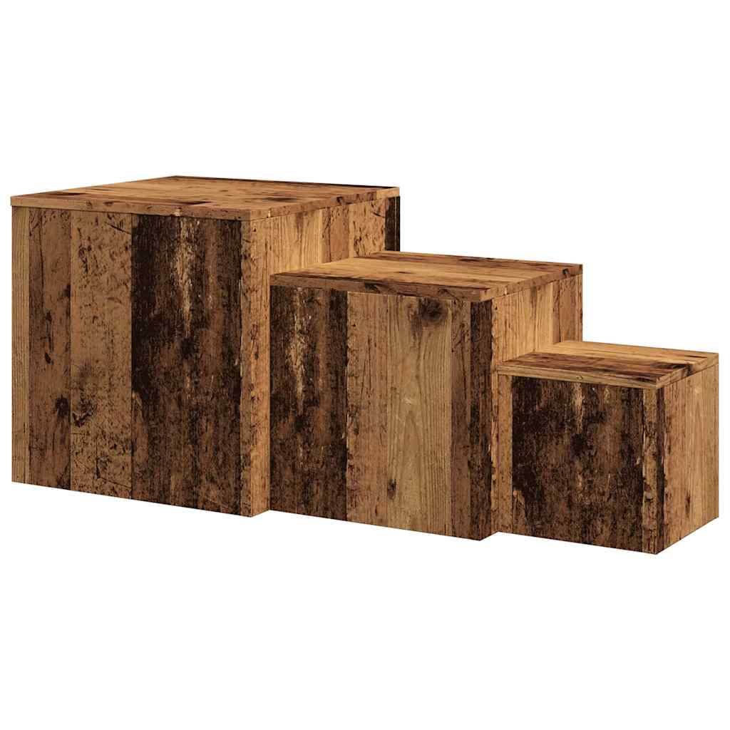 šoniniai staliukai 3 vnt Old Wood Engineered Wood