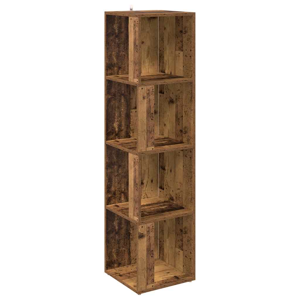 Stūra plaukts Old Wood 33x33x132 cm no inženierijas koka