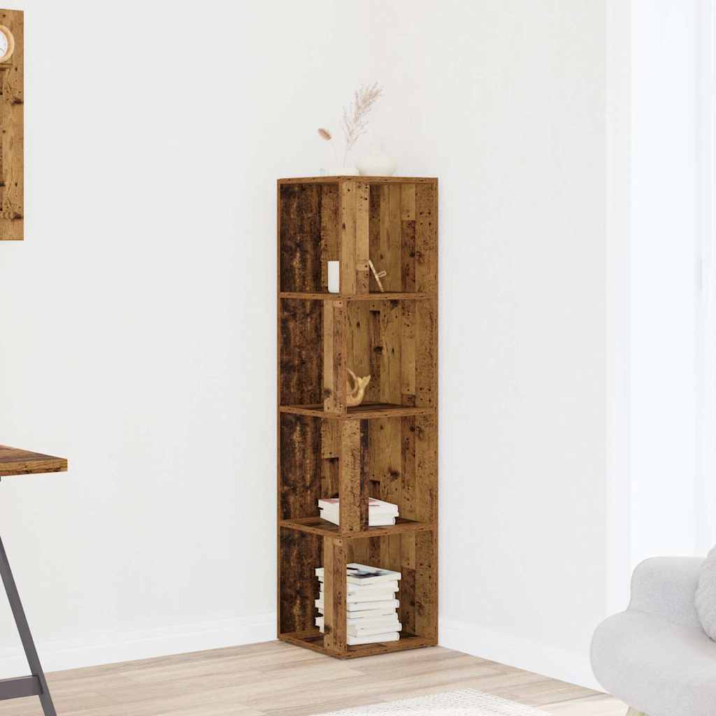 Stūra plaukts Old Wood 33x33x132 cm no inženierijas koka
