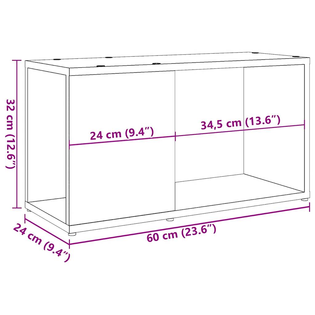 televizoriaus spintelė Old Wood 60x24x32cm Engineered Wood