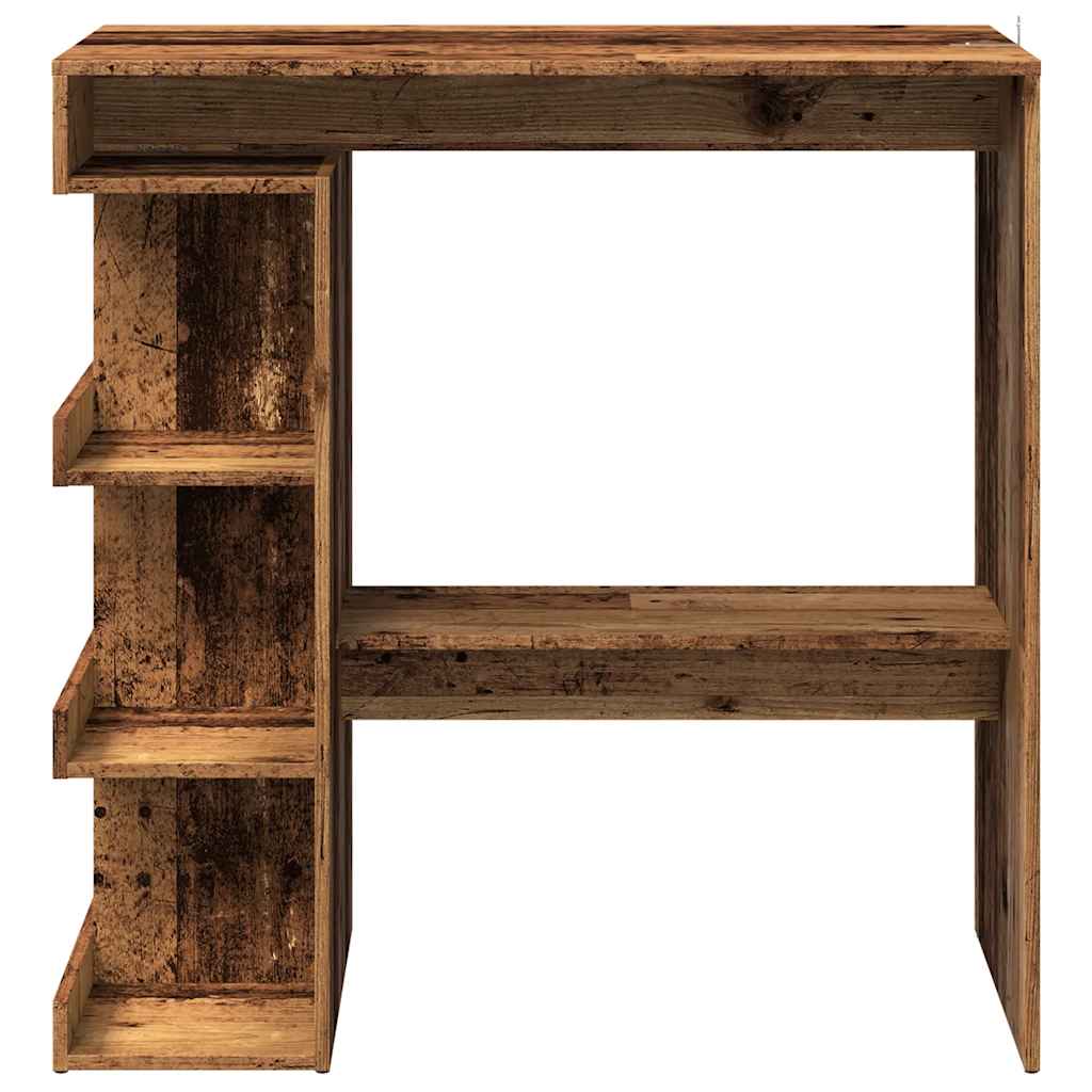 baro stalas su laikymo lentyna sena mediena 100x48x101,5 cm