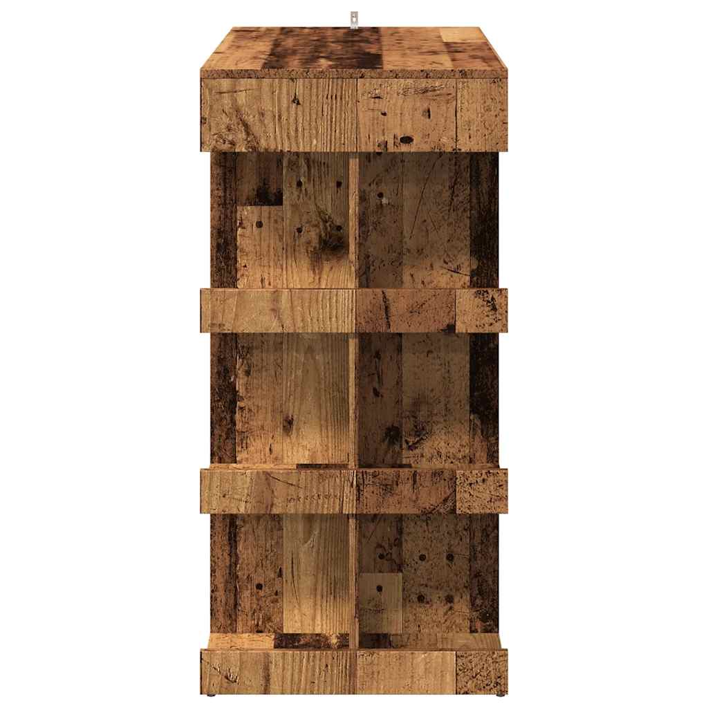 baro stalas su laikymo lentyna sena mediena 100x48x101,5 cm