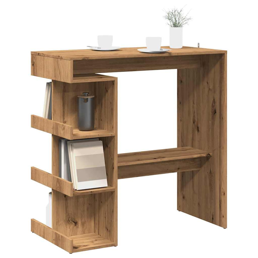 Bar table with shelf, artisan oak, 100x48x101.5cm