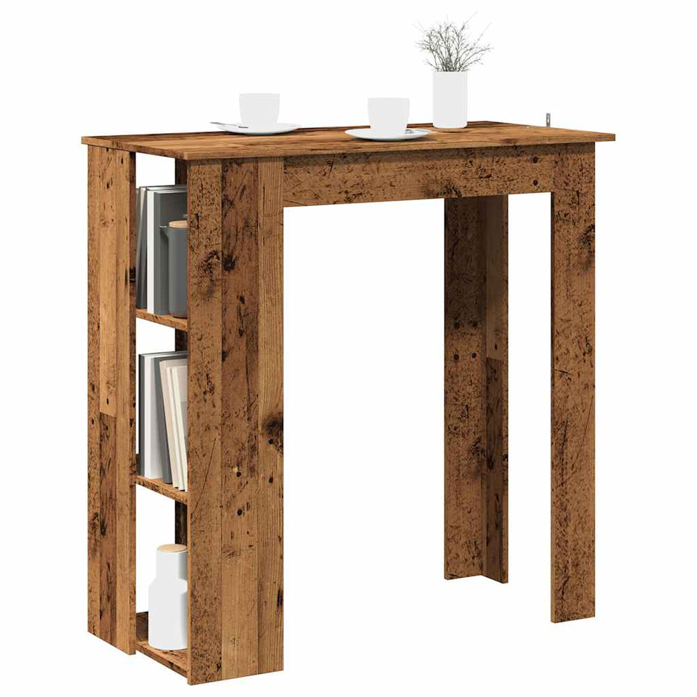 bar table with shelf old wood 102x50x103.5 cm