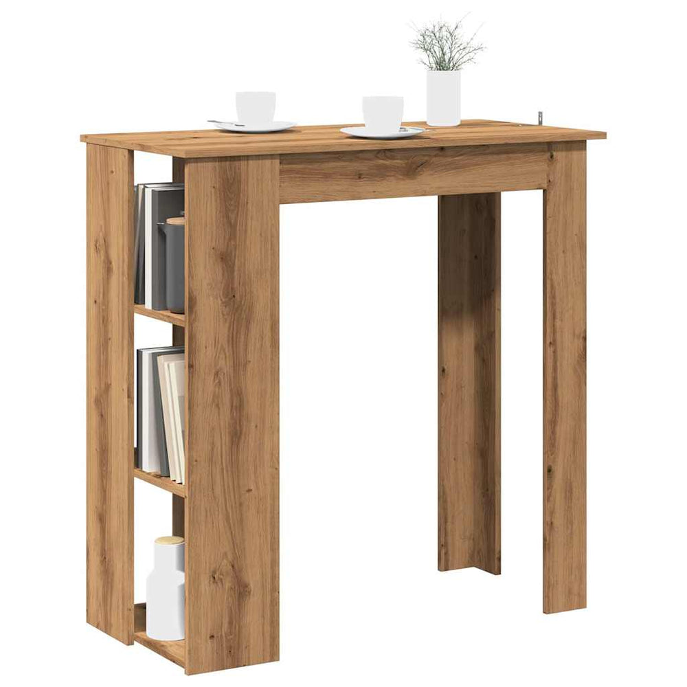 Bar table with shelf, artisan, 102x50x103.5cm, wood
