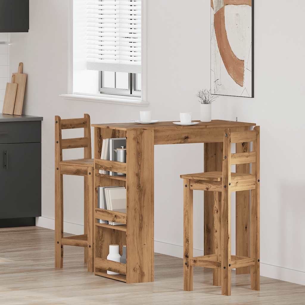 Bāra galds ar plauktu, artisana, 102x50x103,5cm, koks