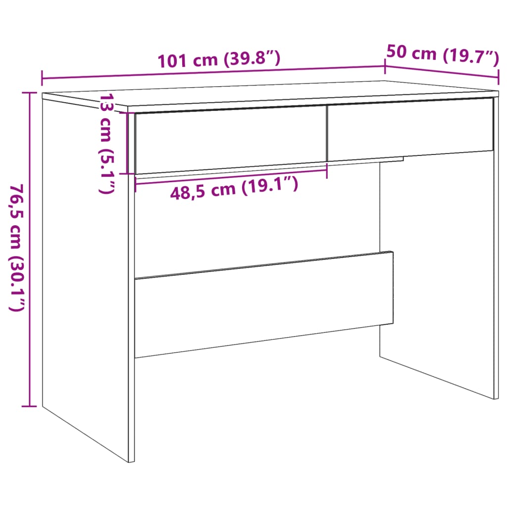 Writing desk, artisan, 101x50x76.5cm, engineered wood